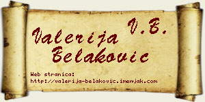 Valerija Belaković vizit kartica